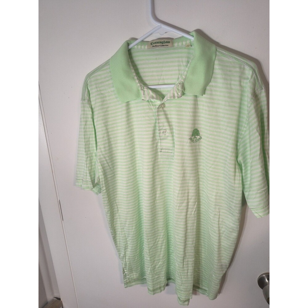 Cunningham The Honor Collection Shirt Mens L Large Green Stripe Johns Island...